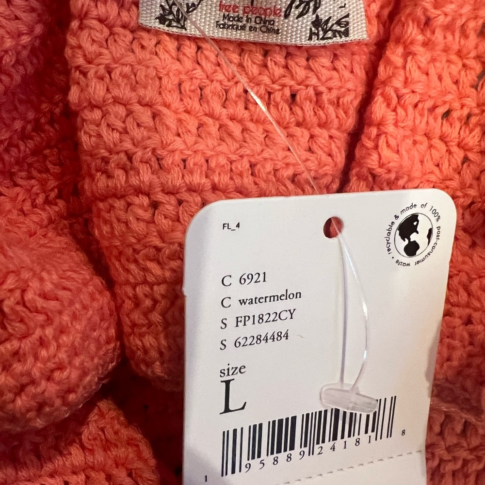 Intimately Free People Know Better Knit Halter Crop Top Watermelon L - Picture 9 of 12